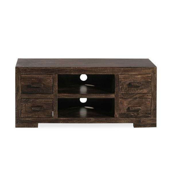 Mango Wood Walnut 125cm Media Unit
