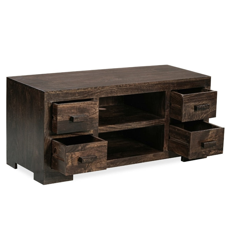 Mango Wood Walnut 125cm Media Unit