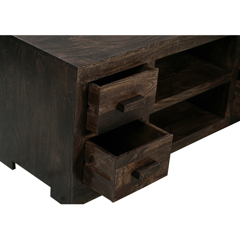 Mango Wood Walnut 125cm Media Unit