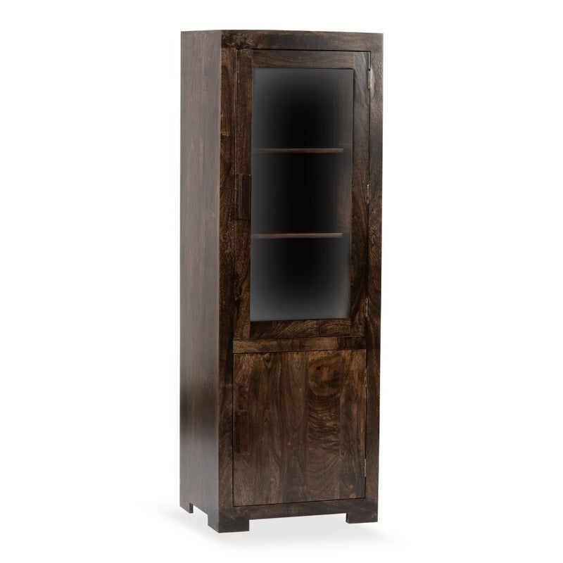 Mango Wood Walnut 59cm Display Cabinet