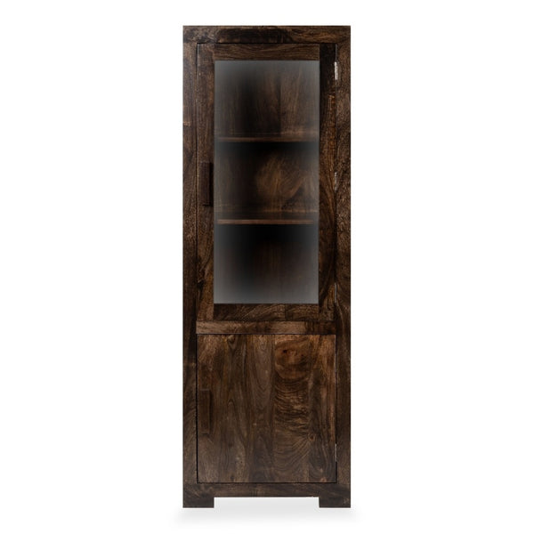 Mango Wood Walnut 59cm Display Cabinet