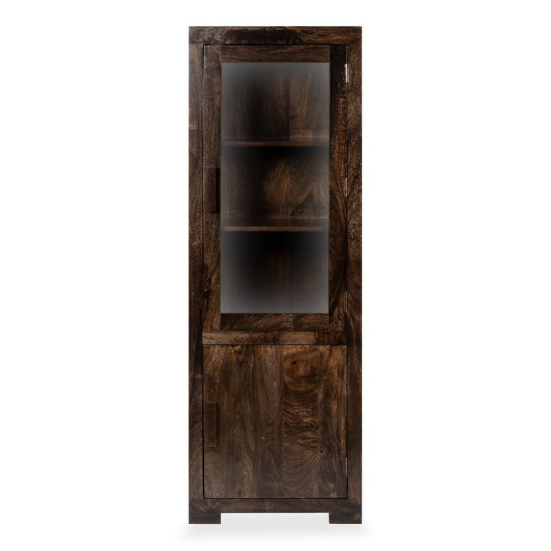 Mango Wood Walnut 59cm Display Cabinet
