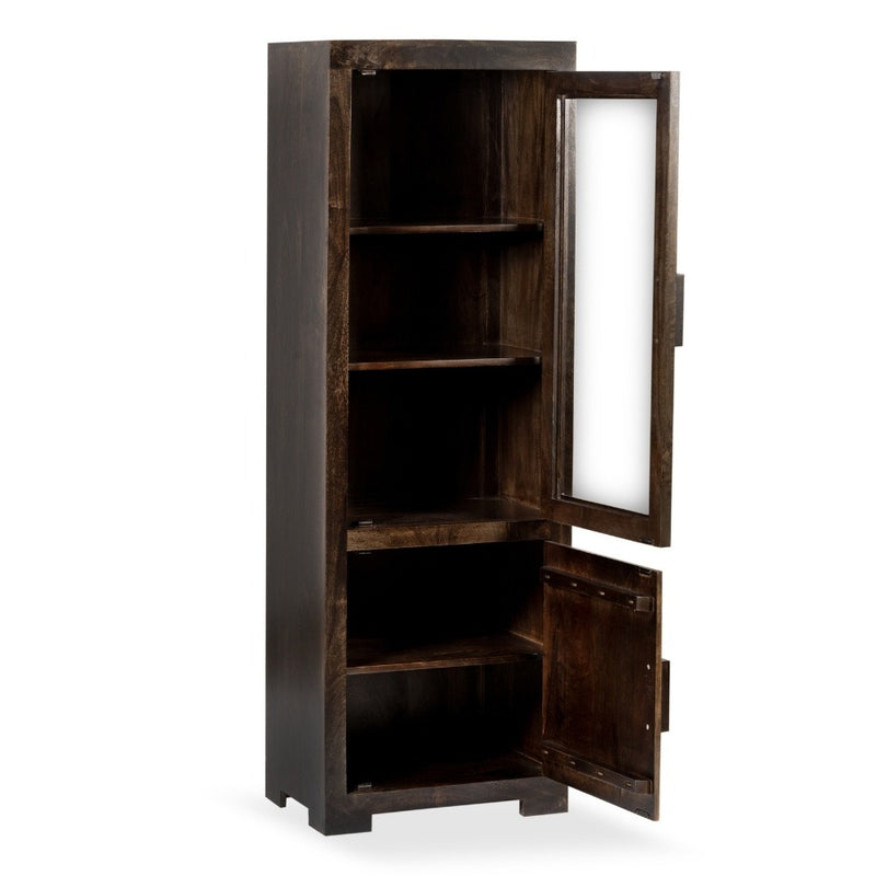 Mango Wood Walnut 59cm Display Cabinet