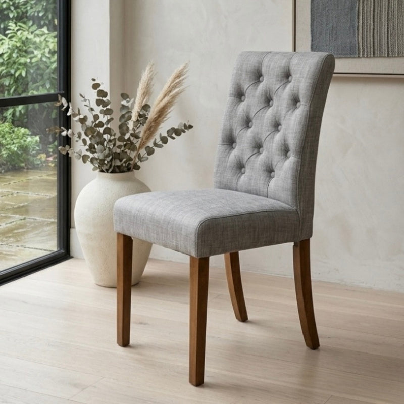 Milan Button Fabric Dining Chair