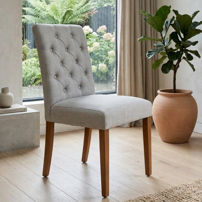 Milan Button Fabric Dining Chair