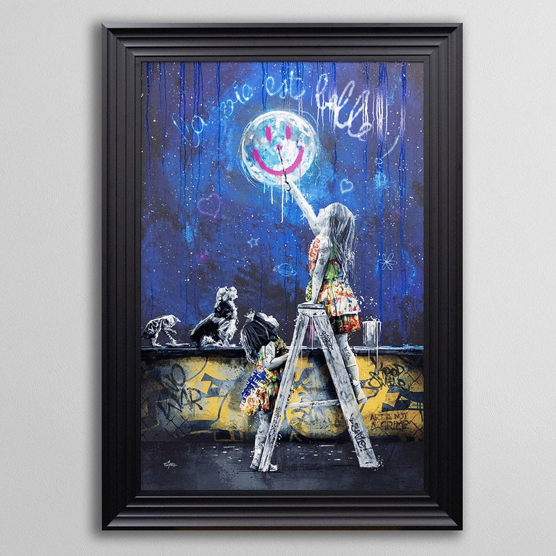 Moon Graffiti Framed Art - In Stock