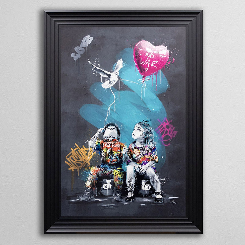 No War Graffiti Framed Art - In Stock