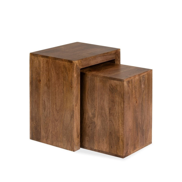 Oak Stain Dakota Mango Wood Cube Nest