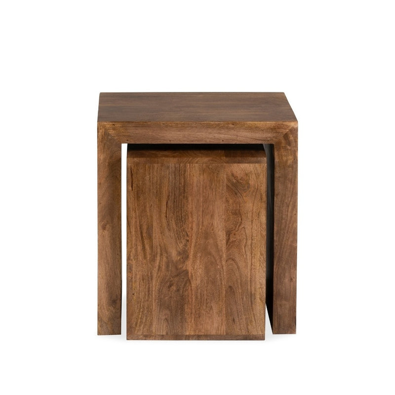 Oak Stain Dakota Mango Wood Cube Nest