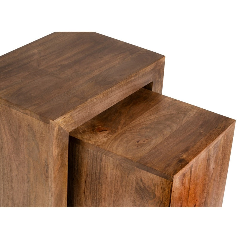 Oak Stain Dakota Mango Wood Cube Nest