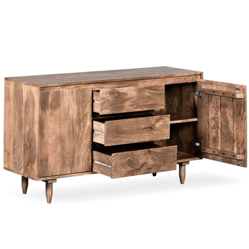 Oak Stain Scandi Mango 130cm Sideboard - In Stock