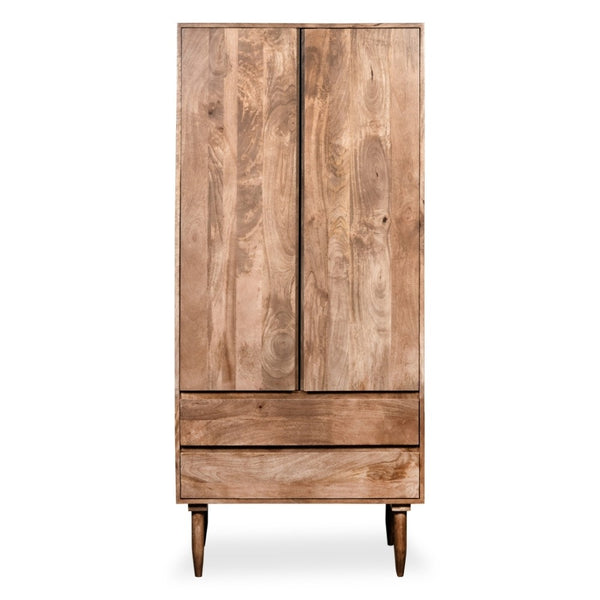 Oak Stain Scandi Mango 2 Drawer Wardrobe - In Stock