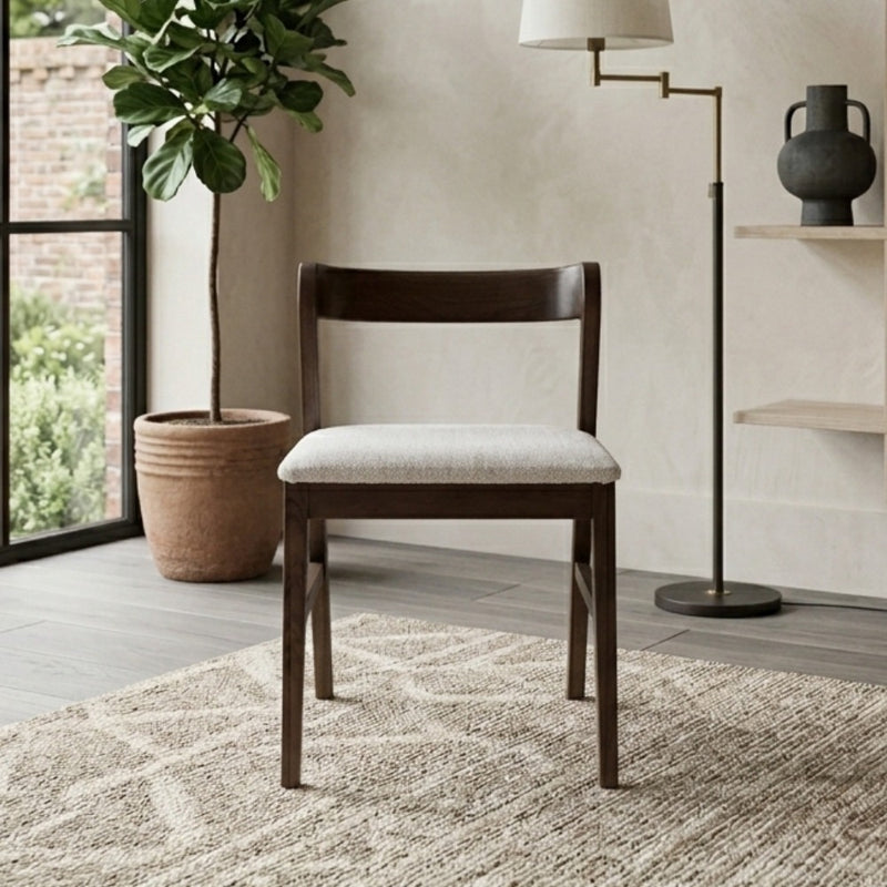 Oslo Cream Boucle Oak Dining Chair 