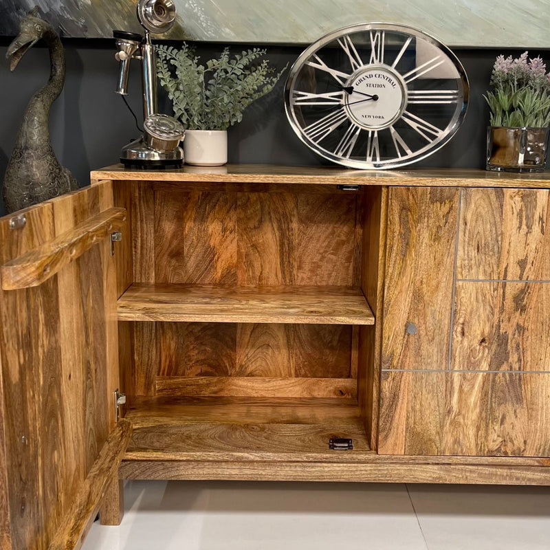 Inset Light Mango Slim Sideboard