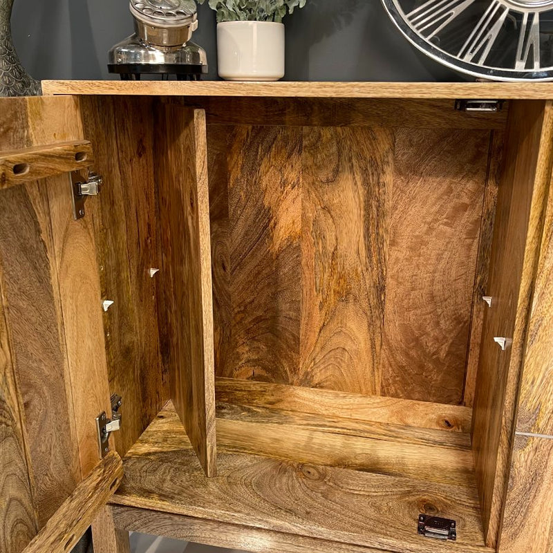Inset Light Mango Slim Sideboard