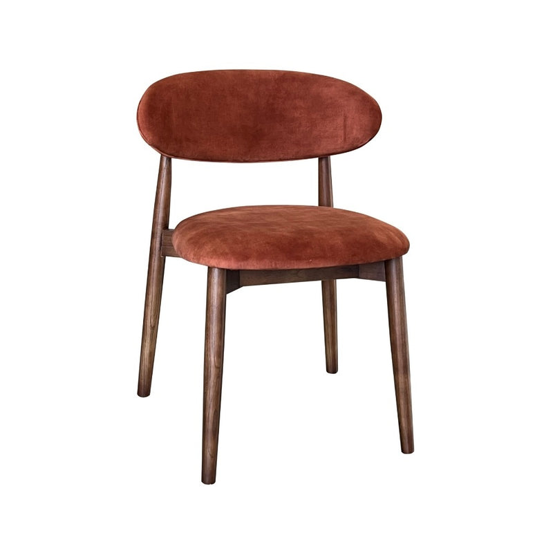 Scandi Orange/Rust Velvet Dining Chair