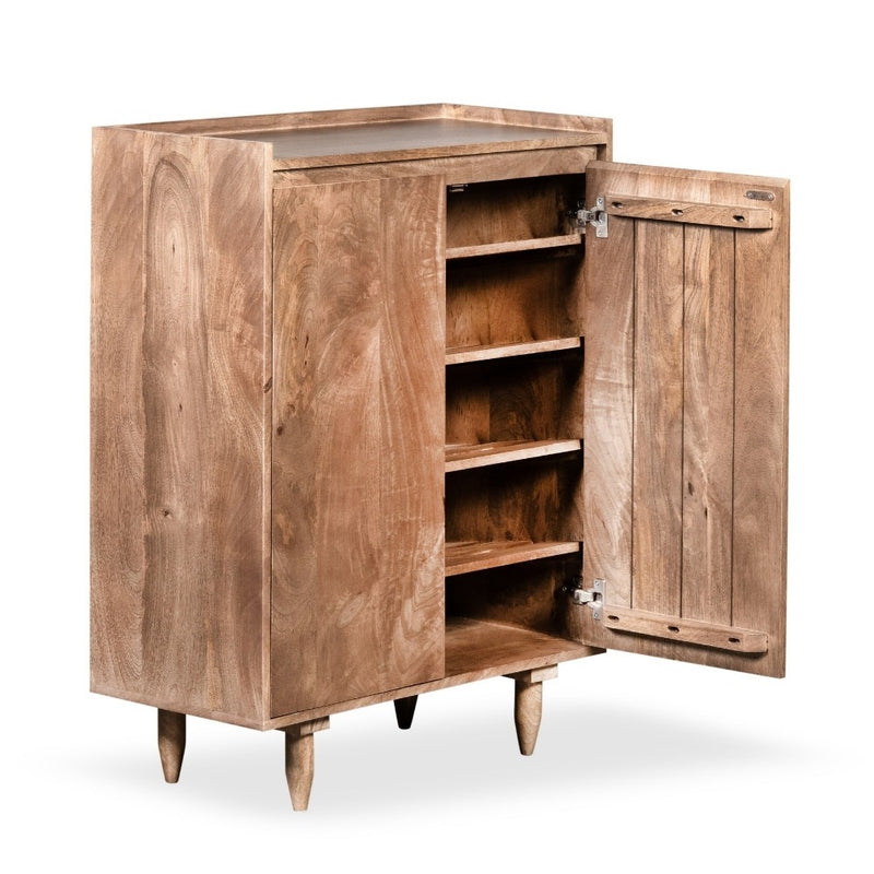 Oak Stain Scandi Mango 78cm Shoe Cupboard