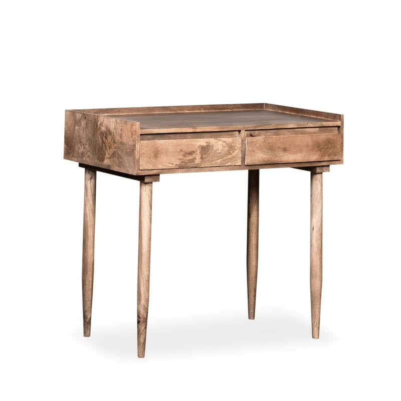 Oak Stain Scandi Mango 90cm 2 Drawer Console Table - In Stock