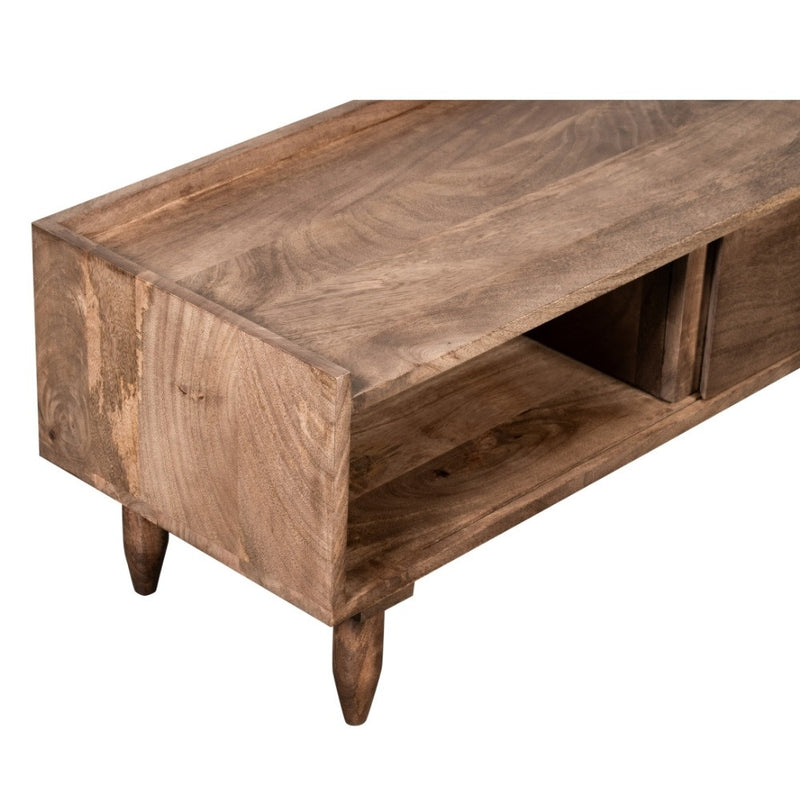 Oak Stain Scandi Mango 90cm Sliding TV Unit - In Stock