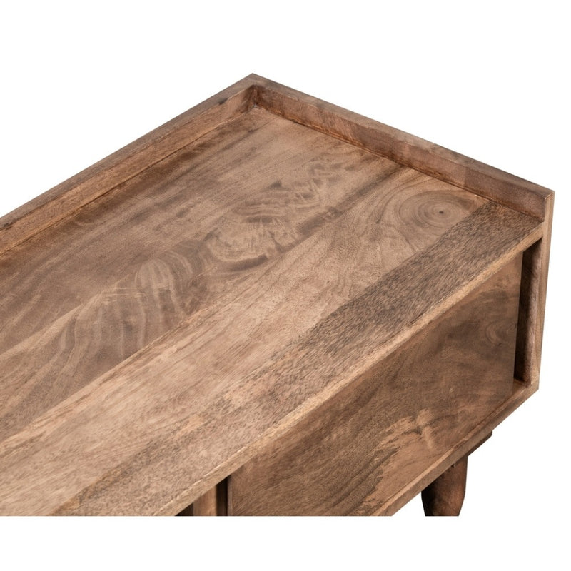 Oak Stain Scandi Mango 90cm Sliding TV Unit - In Stock