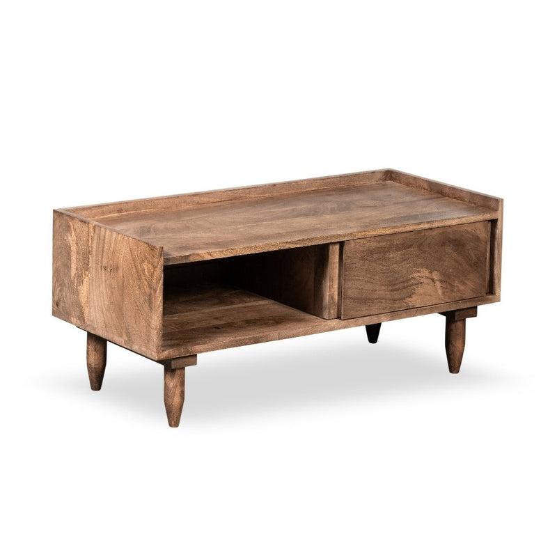 Oak Stain Scandi Mango 90cm Sliding TV Unit - In Stock