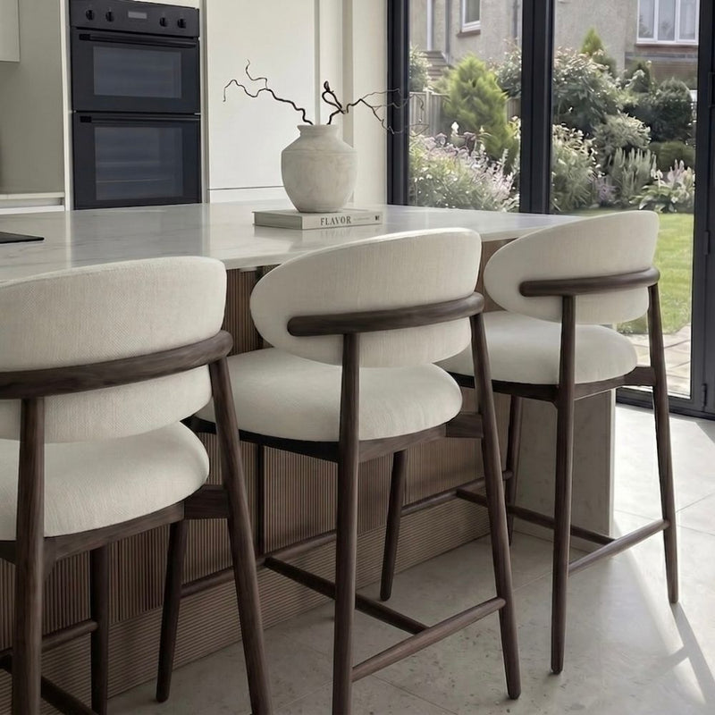 SCANDI OAK FRAMED BAR STOOLS