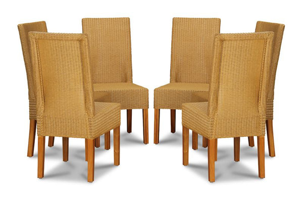 Lloyd Loom Natural Dynamo Dining Chairs x6