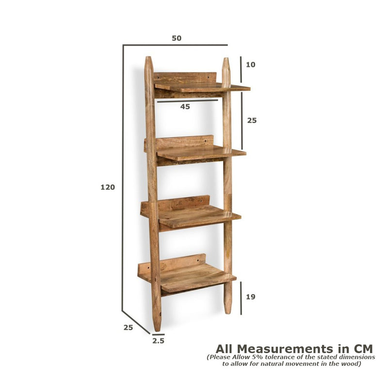 Scandi Mango 50cm Ladder Wall Unit - In Stock
