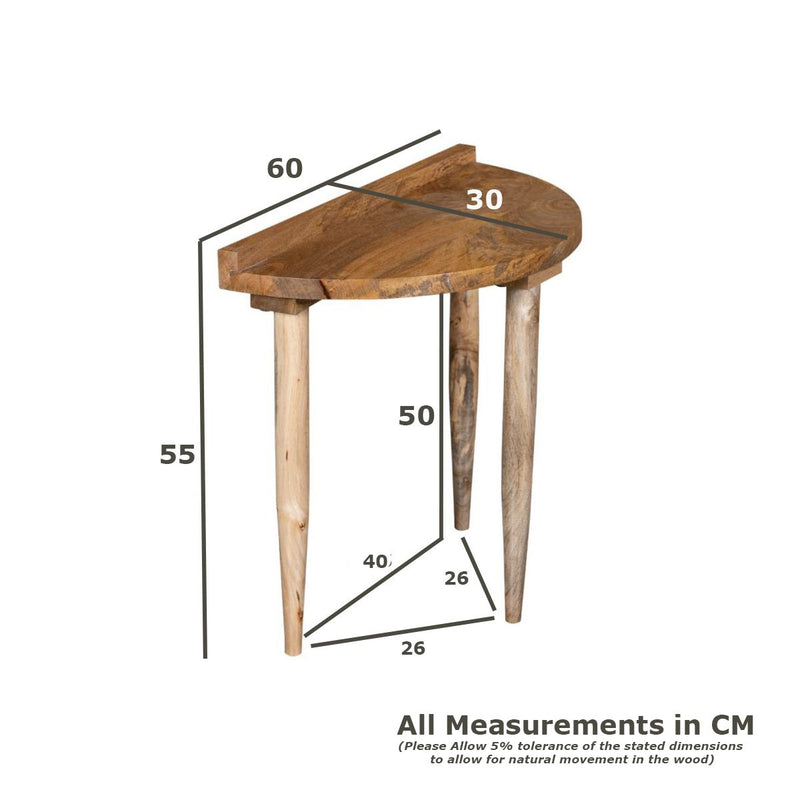 Oak Stain Scandi Mango Sofa End Table - In Stock