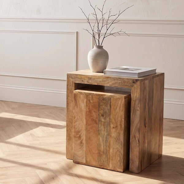 SOLID MANGO WOOD NEST OF TABLES
