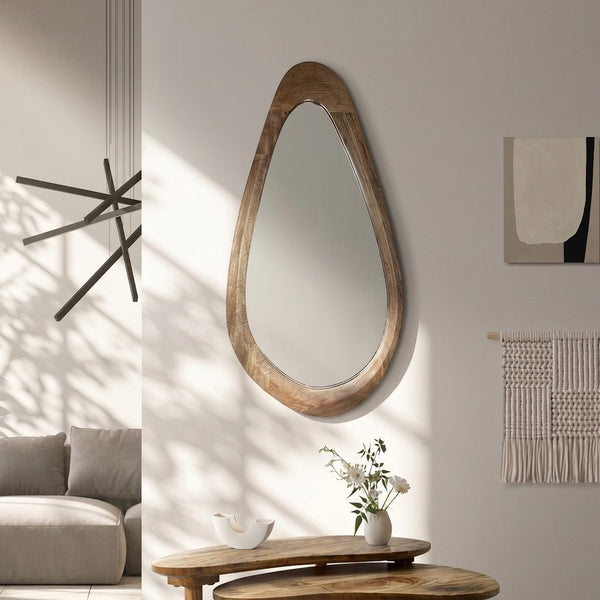 Scandi Mango 60cm Large Curved Mirror - In Stock
