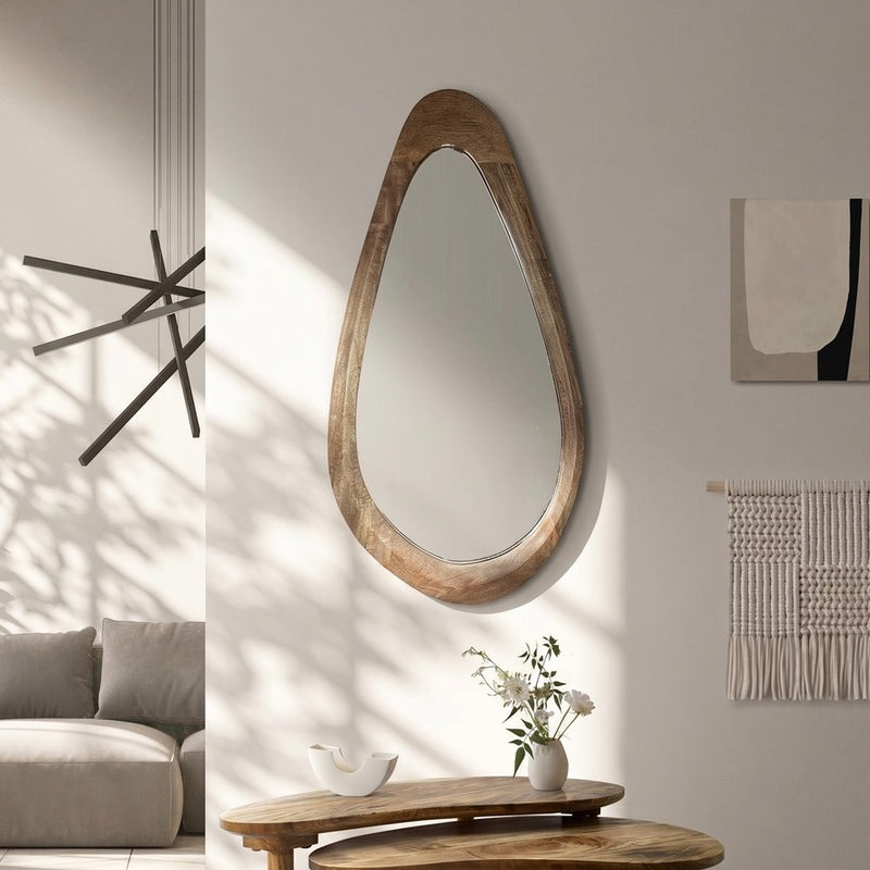 Scandi Mango 60cm Large Curved Mirror - In Stock