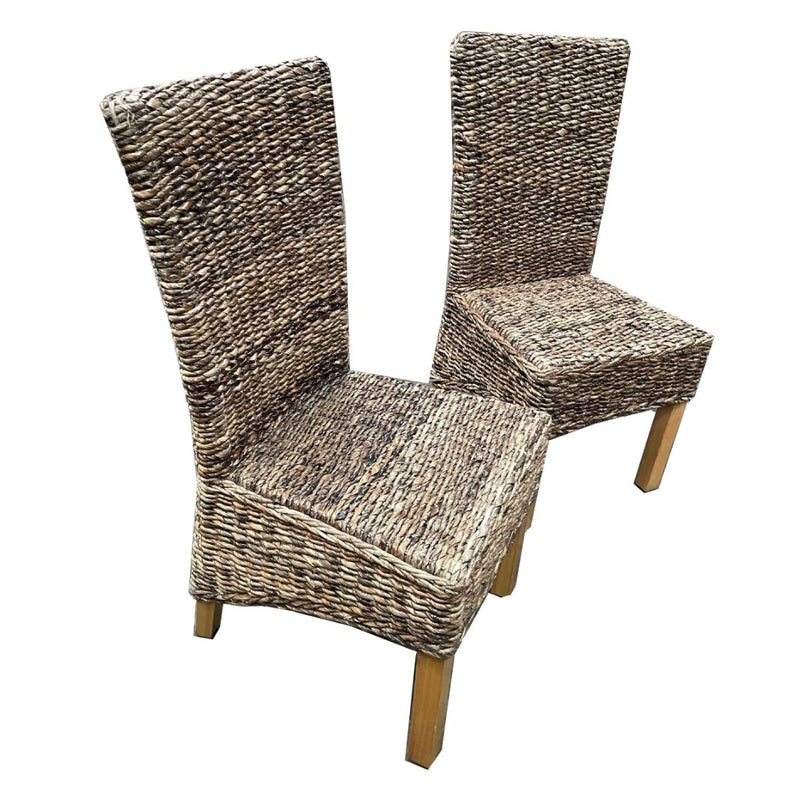 Set of 2 Light Rattan Rollback Chairs