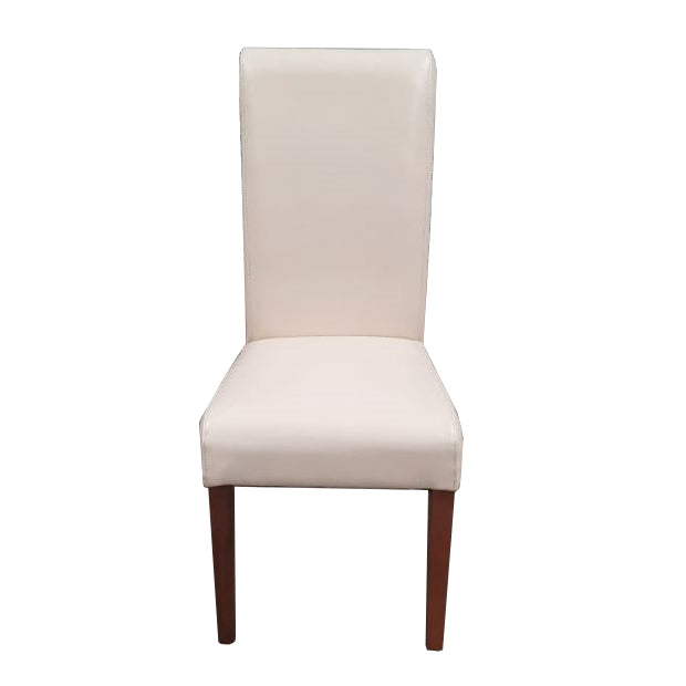 Cream Leather Rollback Dining Chair (T39)