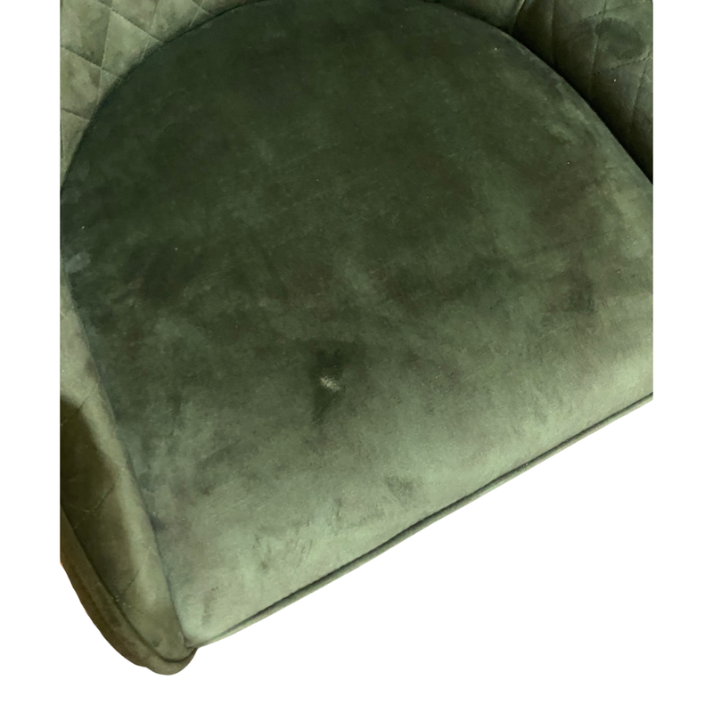 Ex Display Green Henley Velvet Leather Chair (T501)  - One Available