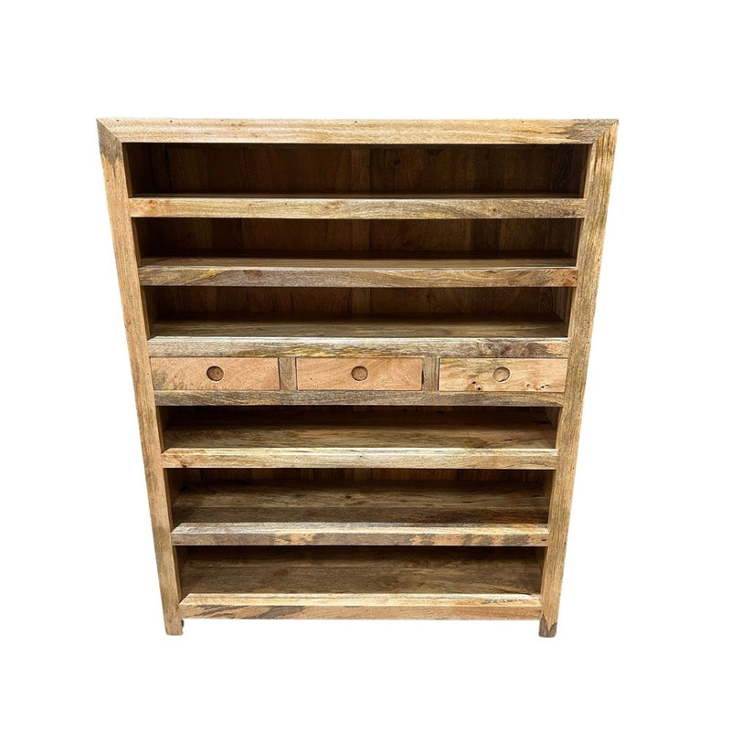 Ex Display Light Mango Wood Shoe Cabinet - One Available