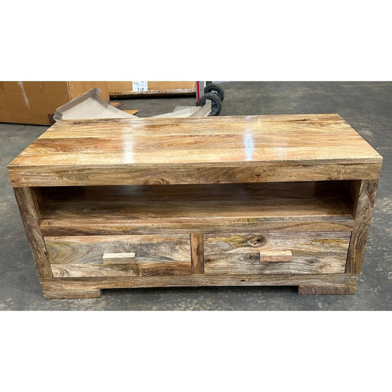 Ex Display Light Mango Wood 110cm 4 Drawer Coffee Table - One Avaliable