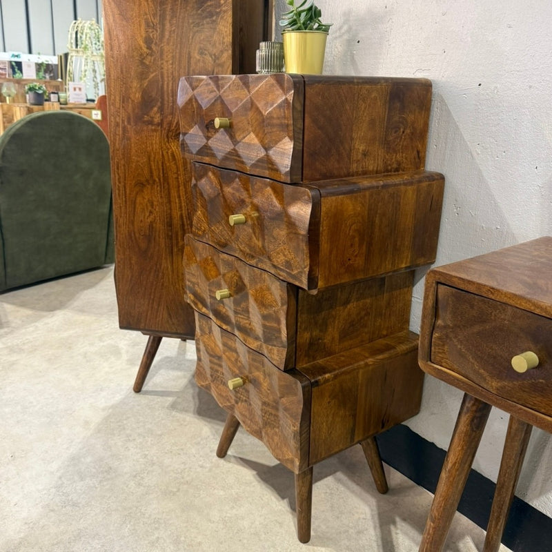 Ex Display Geo Mango 45cm Chest of Drawers - One Available
