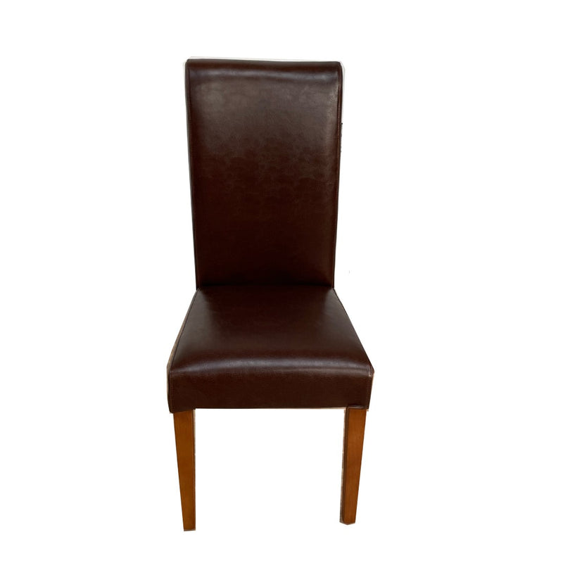 Antique Brown Rollback Leather Chair