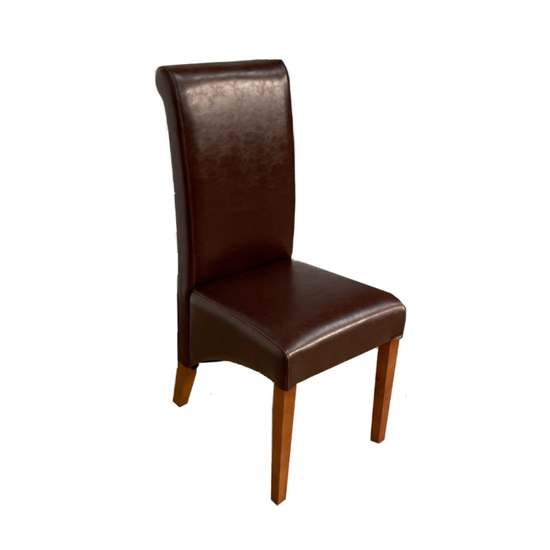 Antique Brown Rollback Leather Chair