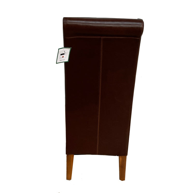 Antique Brown Rollback Leather Chair