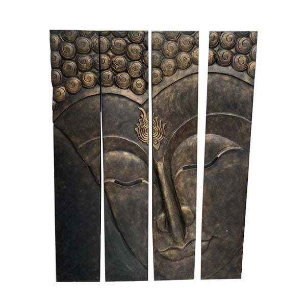 Carved Wooden Buddha Plaque
