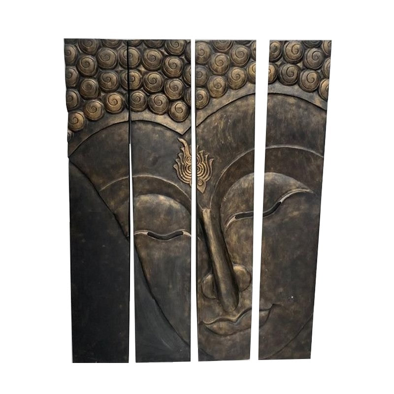 Carved Wooden Buddha Plaque
