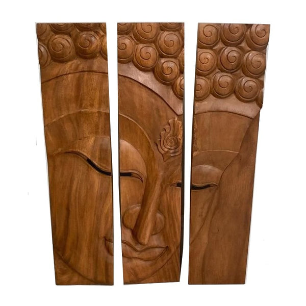 Carved Wooden Buddha Plaque