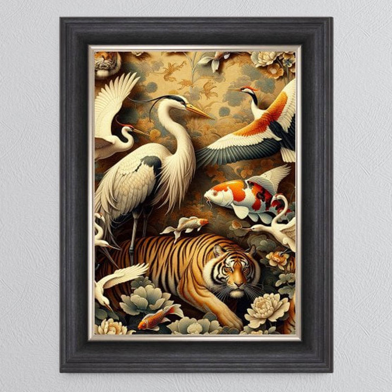 Oriental Framed Art - Tiger - In Stock