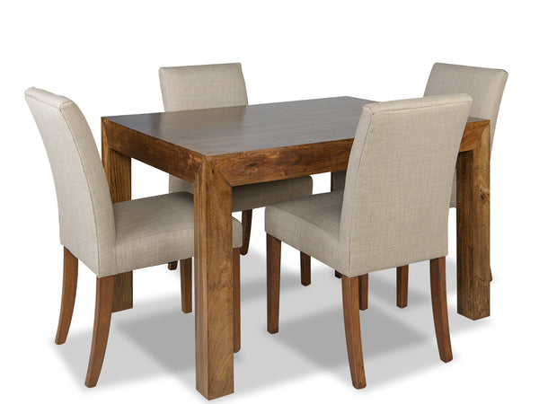  Dakota 120cm Dining Table & 4 Milan Fabric Chairs