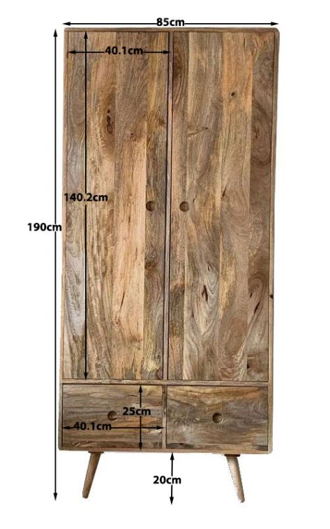 Light Vintage Mango Wardrobe Dimensions
