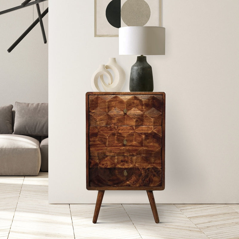 Geo Mango 45cm 3 Drawer Chest - In Stock