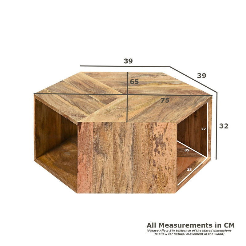 Geo Mango Hexagon Coffee Table - Due 20th August