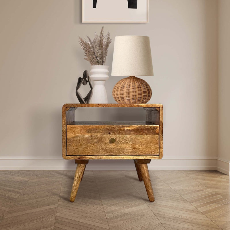 Ex Display Geo Light Mango Side Table -  One Available